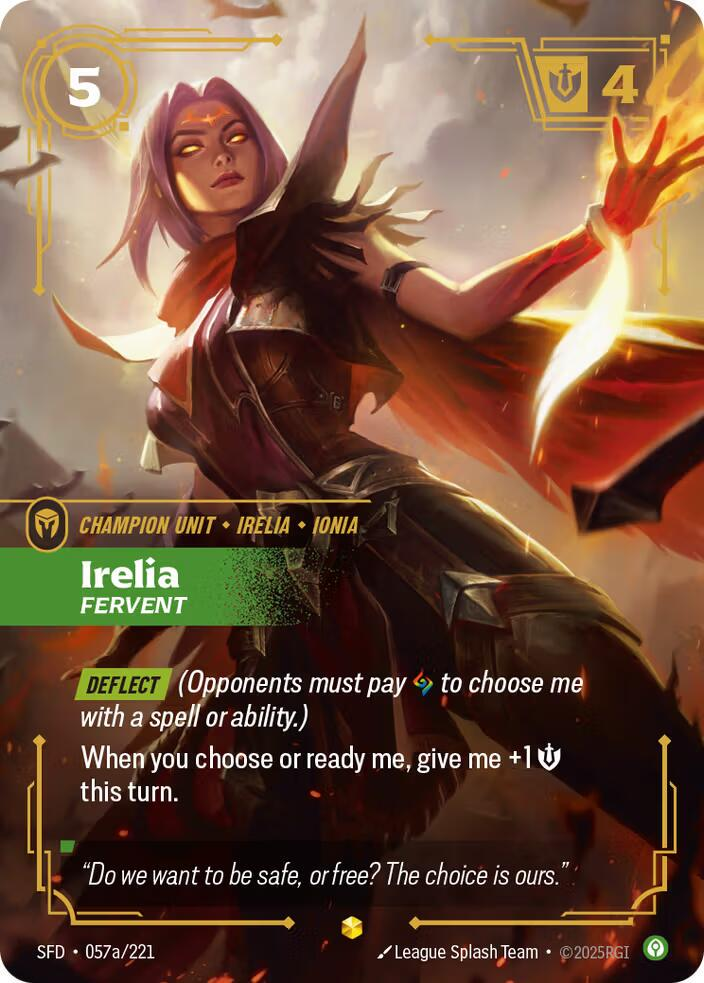 Irelia - Fervent #57a/221 [Alternate Art] - Spiritforged NM