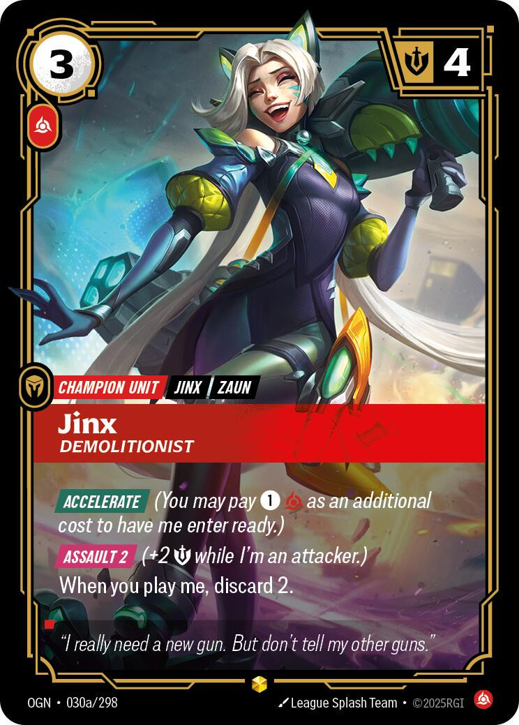 Jinx - Demolitionist #30a [Alternate Art] - Origins NM