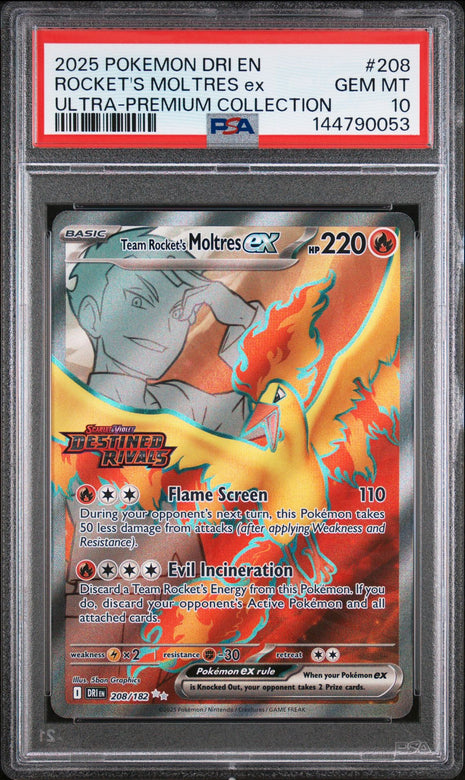 Team Rocket's Moltres ex 208/182 [Stamped] - Destined Rivals (DRI) PSA 10