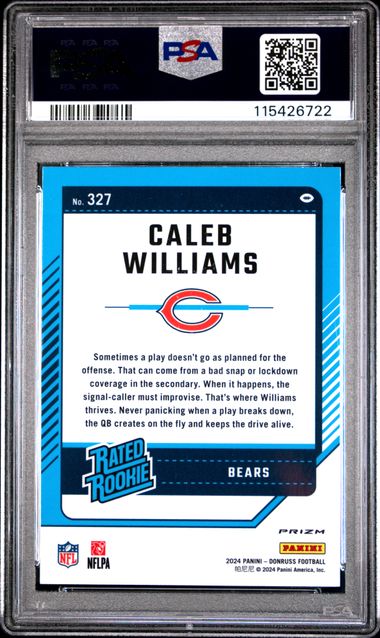 Caleb Williams Optic Preview Red Wave RC PSA 10 2024 Donruss