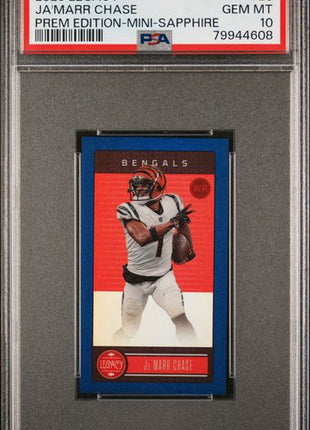Ja'Marr Chase [Premium Sapphire Mini] #20 - 2023 Panini Legacy Football PSA 10
