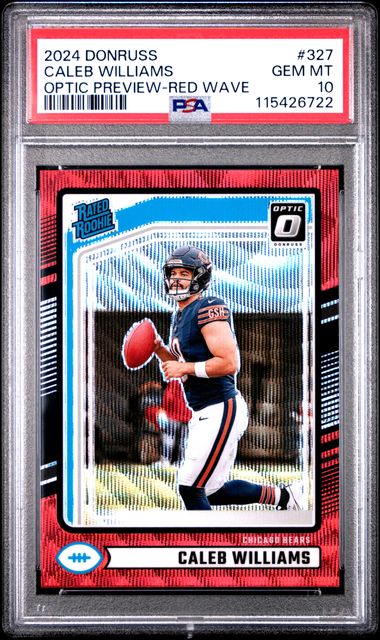 Caleb Williams Optic Preview Red Wave RC PSA 10 2024 Donruss