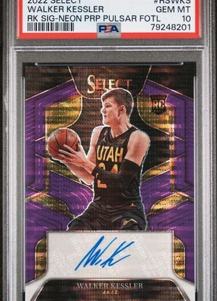 Walker Kessler AUTO Neon Purple Pulsar FOTL /15 PSA 10 2022-23 Select